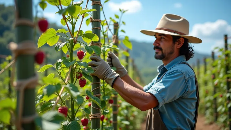 cómo entutorar frambuesas para un mejor crecimiento y rendimiento